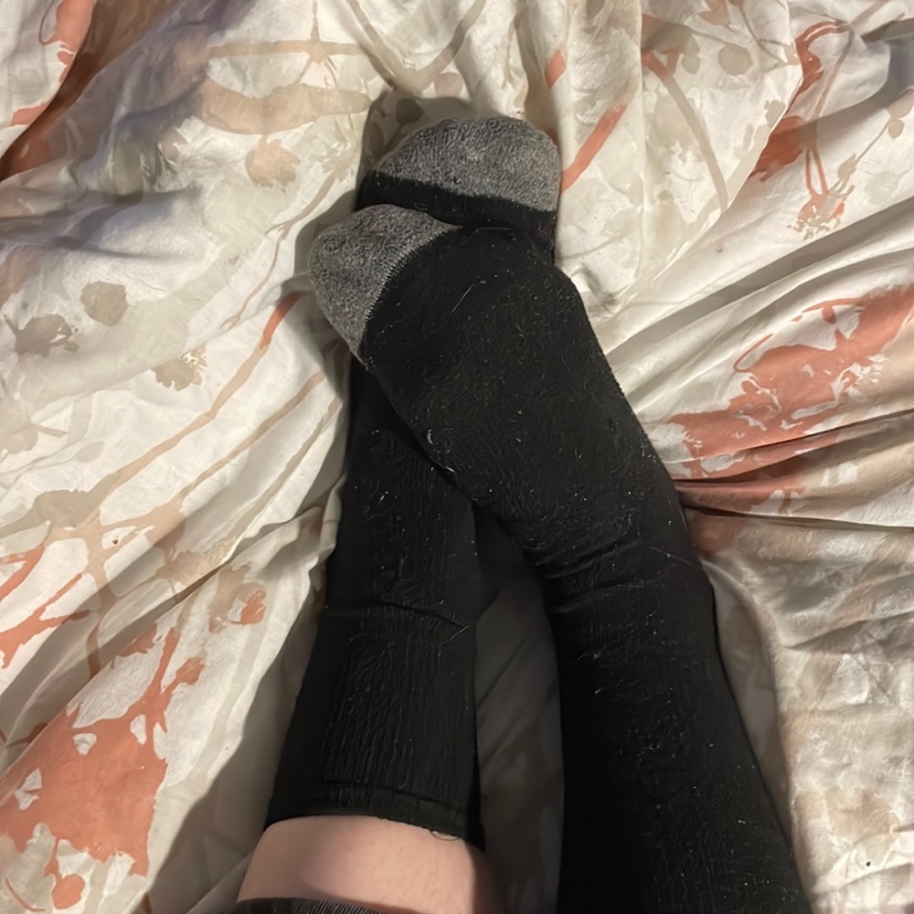 Stinky socks from my 8hr shift in retail. Female. Size 8.
